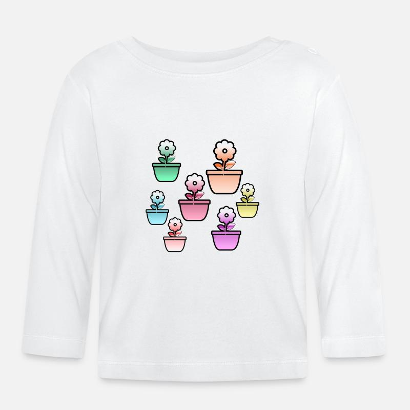 Fleur - T-shirt manches longues bio Bébé - blanc