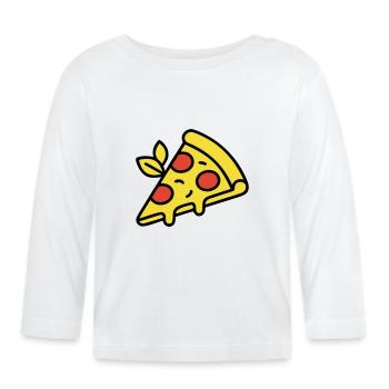 Pizza Piece Italie Nourriture Pizzeria Foodie Gourmet - T-shirt manches longues bio Bébé - blanc - Devant
