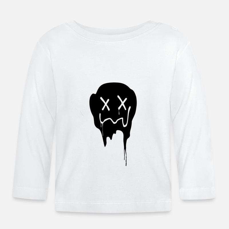 Funny face - T-shirt manches longues bio Bébé - blanc