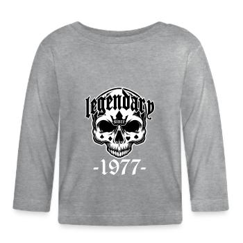 Farben änderbar | Legendär seit 1977 Totenkopf - Baby Bio-Langarmshirt - Grau meliert - Vorne