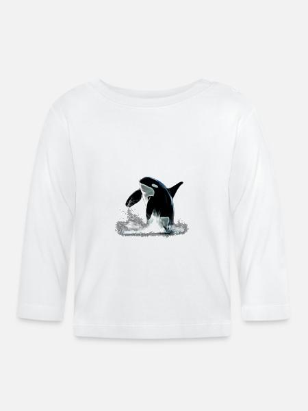 Orca - Baby Bio-Langarmshirt - Weiß