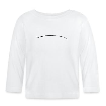 gebogener Strich Pinselstrich Unterstrich Linie - Baby Bio-Langarmshirt - Weiß - Vorne
