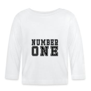 Number One - Baby Bio-Langarmshirt - Weiß - Vorne