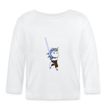 Space Unicorn Lightsaber - Lightsaber Unicorn - Organic Baby Long Sleeve T-Shirt - white - Front