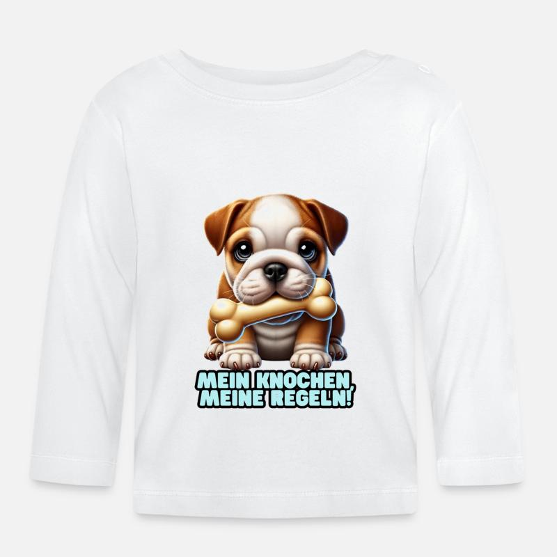 Knochen - Baby Bio-Langarmshirt - Weiß