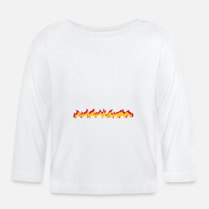 Flammen - Feuerreihe - Baby Bio-Langarmshirt - Weiß