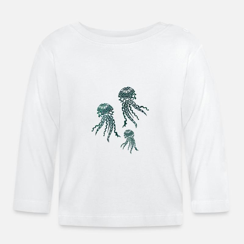 Méduse - T-shirt manches longues bio Bébé - blanc