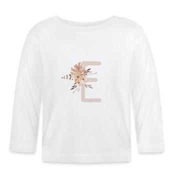 BOHO Art Letter E - T-shirt manches longues bio Bébé - blanc - Devant