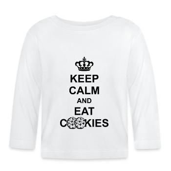 crown keep calm and eat cookies koenig poster cook - Organic Baby Long Sleeve T-Shirt - white - Front