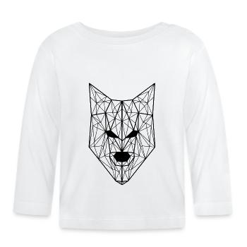 Wolf Geometric - Baby Bio-Langarmshirt - Weiß - Vorne