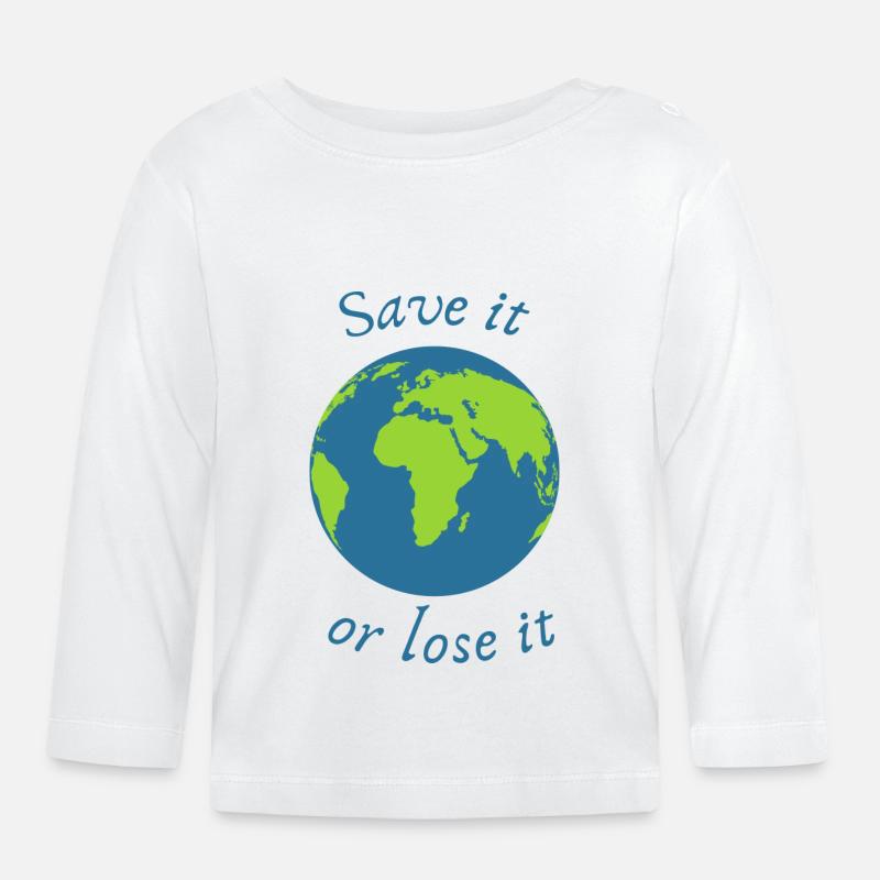 save it or loose it - Baby Bio-Langarmshirt - Weiß