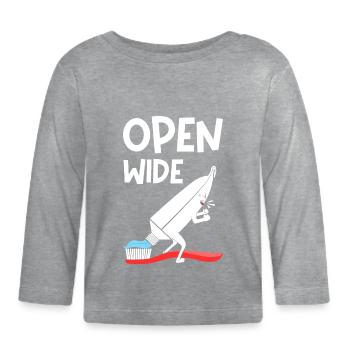 Ouvrir tout grand - T-shirt manches longues bio Bébé - gris chiné - Devant