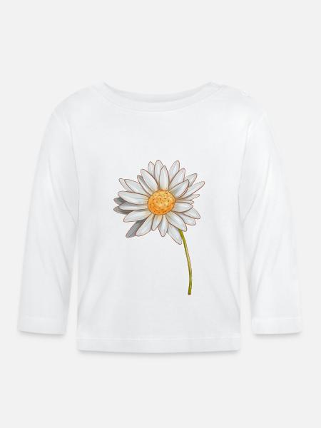 Gänseblümchen - Baby Bio-Langarmshirt - Weiß