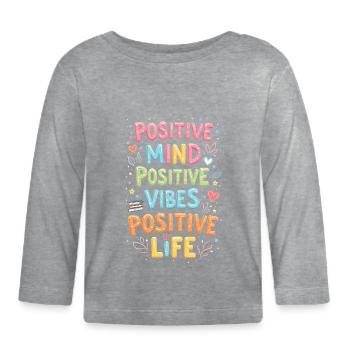Positivité - T-shirt manches longues bio Bébé - gris chiné - Devant