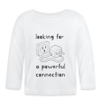 Powerful Connection – Plug & Outlet Design - Organic Baby Long Sleeve T-Shirt - white - Front