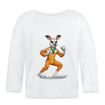 Salopette orange Kangaroo Battle Step - T-shirt manches longues bio Bébé - blanc - Devant