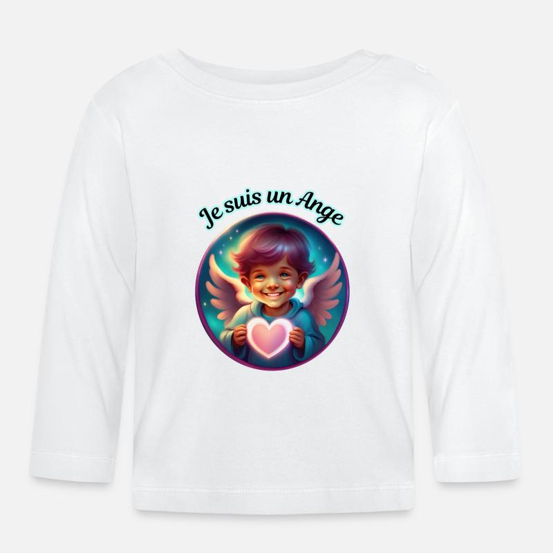 Je suis un Ange - T-shirt manches longues bio Bébé - blanc