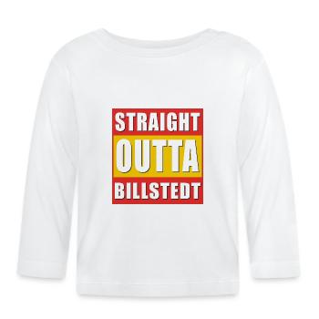 Straight outta Billstedt - Baby Bio-Langarmshirt - Weiß - Vorne