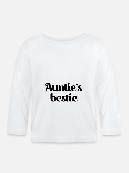 Auntie's bestie - Baby Bio-Langarmshirt - Weiß