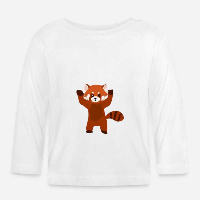 Roter Panda - Baby Bio-Langarmshirt - Weiß