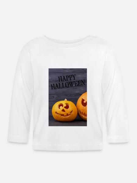 Happy Halloween - Baby Bio-Langarmshirt - Weiß