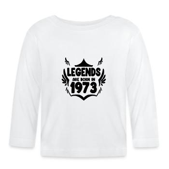 1973 - Born 1973 - Organic Baby Long Sleeve T-Shirt - white - Front