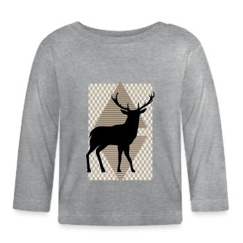 Deer - Organic Baby Long Sleeve T-Shirt - heather grey - Front