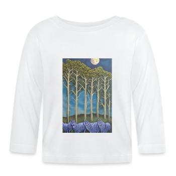 Les loups sur l’avenue - T-shirt manches longues bio Bébé - blanc - Devant