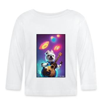 Chien Guitare Animal de compagnie Musicien Chien Ami - T-shirt manches longues bio Bébé - blanc - Devant