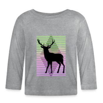 Deer - Organic Baby Long Sleeve T-Shirt - heather grey - Front