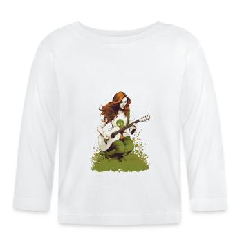 Mélodies de l’île d’Émeraude - T-shirt manches longues bio Bébé - blanc - Devant