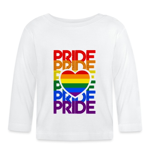Pride Love Rainbow Heart - Baby Bio-Langarmshirt