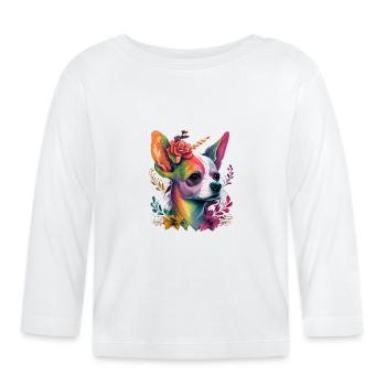 Chihuahua | Colourful Rainbow LGBTQ Unicorn - Organic Baby Long Sleeve T-Shirt - white - Front