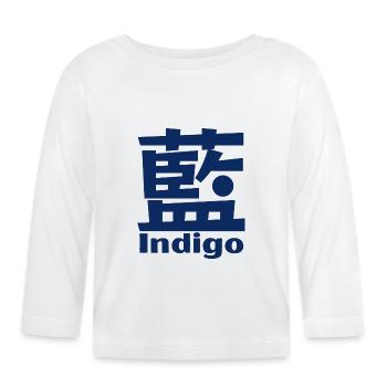 Indigo - Japonais - Bleu - Kanji - Japon - T-shirt manches longues bio Bébé - blanc - Devant