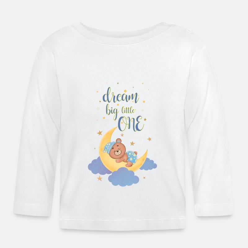 Träume groß, klein. - Baby Bio-Langarmshirt - Weiß