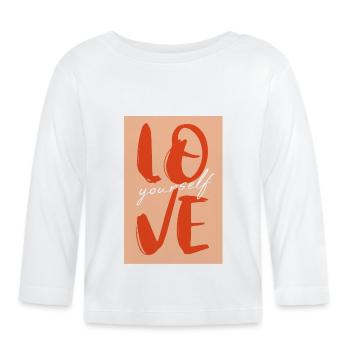 Aime toi toi-même - T-shirt manches longues bio Bébé - blanc - Devant