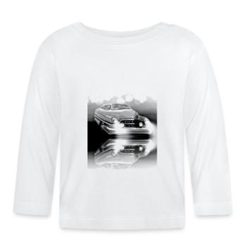 Noir Blanc Voiture Classique - T-shirt manches longues bio Bébé - blanc - Devant