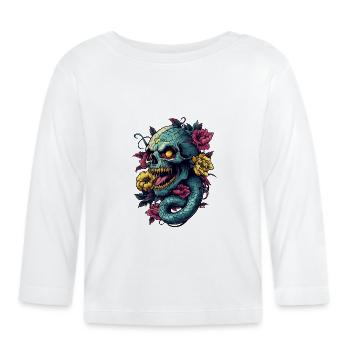 Skull and Snake - Baby Bio-Langarmshirt - Weiß - Vorne