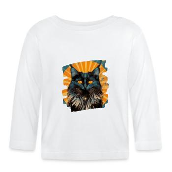 Maine Coon - Baby Bio-Langarmshirt - Weiß - Vorne