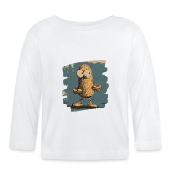 Erdnuss - Baby Bio-Langarmshirt - Weiß - Vorne