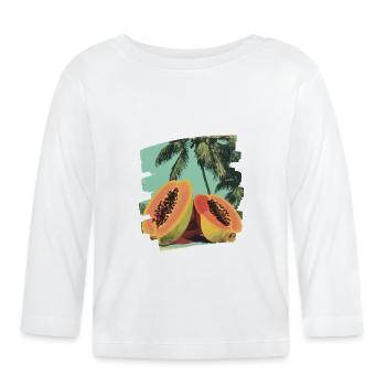 Papaye - T-shirt manches longues bio Bébé - blanc - Devant