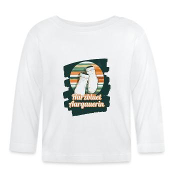 Härzbluetaargauerin Chaussettes Aargauer et blanches - T-shirt manches longues bio Bébé - blanc - Devant