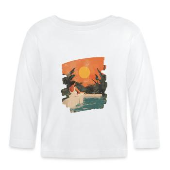 Détente Méditation Prendre soin de soi - T-shirt manches longues bio Bébé - blanc - Devant