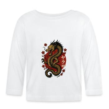 Yakuza Dragon - Baby Bio-Langarmshirt - Weiß - Vorne
