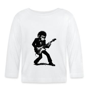 E-Guitar | The Monkey Dance - Organic Baby Long Sleeve T-Shirt - white - Front