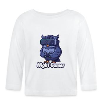 NightGamer Owl VR - Organic Baby Long Sleeve T-Shirt - white - Front
