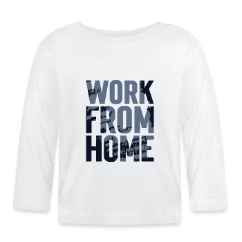 Arbeiten von zu Hause aus Texturiert - Baby Bio-Langarmshirt - Weiß - Vorne