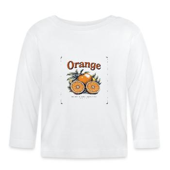 Vintage Orange - Baby Bio-Langarmshirt - Weiß - Vorne