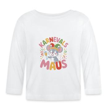 Karnevalsmaus Karneval Köln Kölner Karnevals Maus - Baby Bio-Langarmshirt - Weiß - Vorne