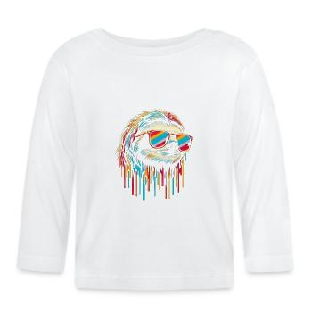 Sloth Sloth Art Lazy Sloth Fan - Organic Baby Long Sleeve T-Shirt - white - Front